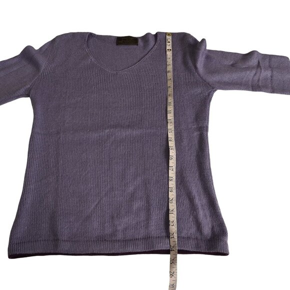 100% Alpaca Sweater Purple V-Neck Long Sleeve Size Small - Picture 6 of 8